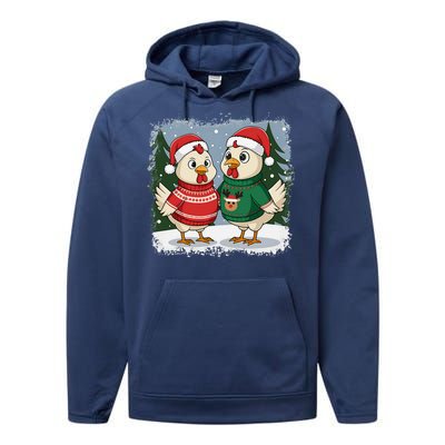 Funny Christmas Baseball Santa Hat Wrapped In Xmas Lights Performance Fleece Hoodie