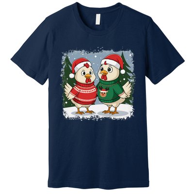 Funny Christmas Baseball Santa Hat Wrapped In Xmas Lights Premium T-Shirt