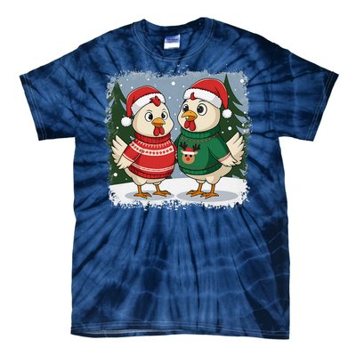 Funny Christmas Baseball Santa Hat Wrapped In Xmas Lights Tie-Dye T-Shirt