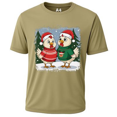 Funny Christmas Baseball Santa Hat Wrapped In Xmas Lights Cooling Performance Crew T-Shirt