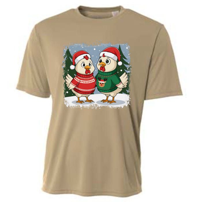 Funny Christmas Baseball Santa Hat Wrapped In Xmas Lights Cooling Performance Crew T-Shirt