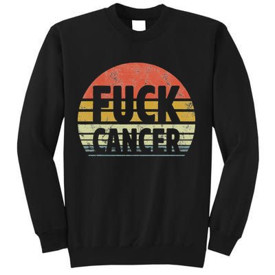 Fuck Cancer Breast Cancer Awareness Gift Retro Distressed Sweatshirt