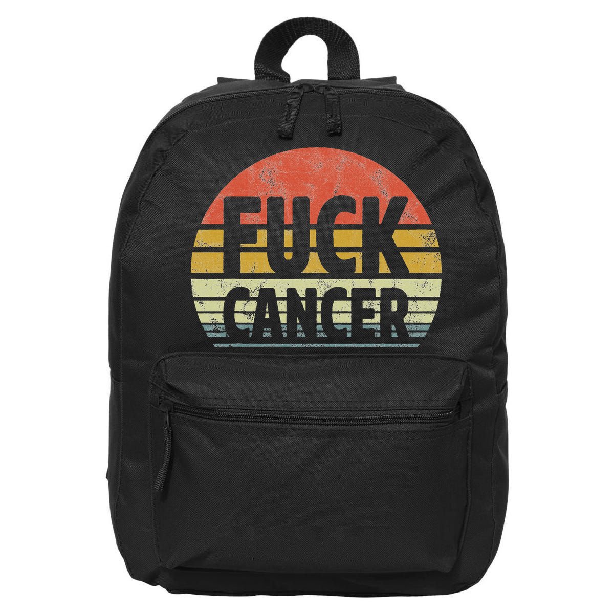 Fuck Cancer Breast Cancer Awareness Gift Retro Distressed 16 in Basic Backpack