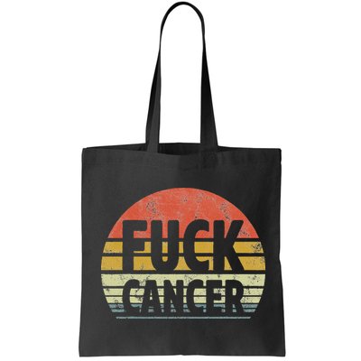 Fuck Cancer Breast Cancer Awareness Gift Retro Distressed Bag