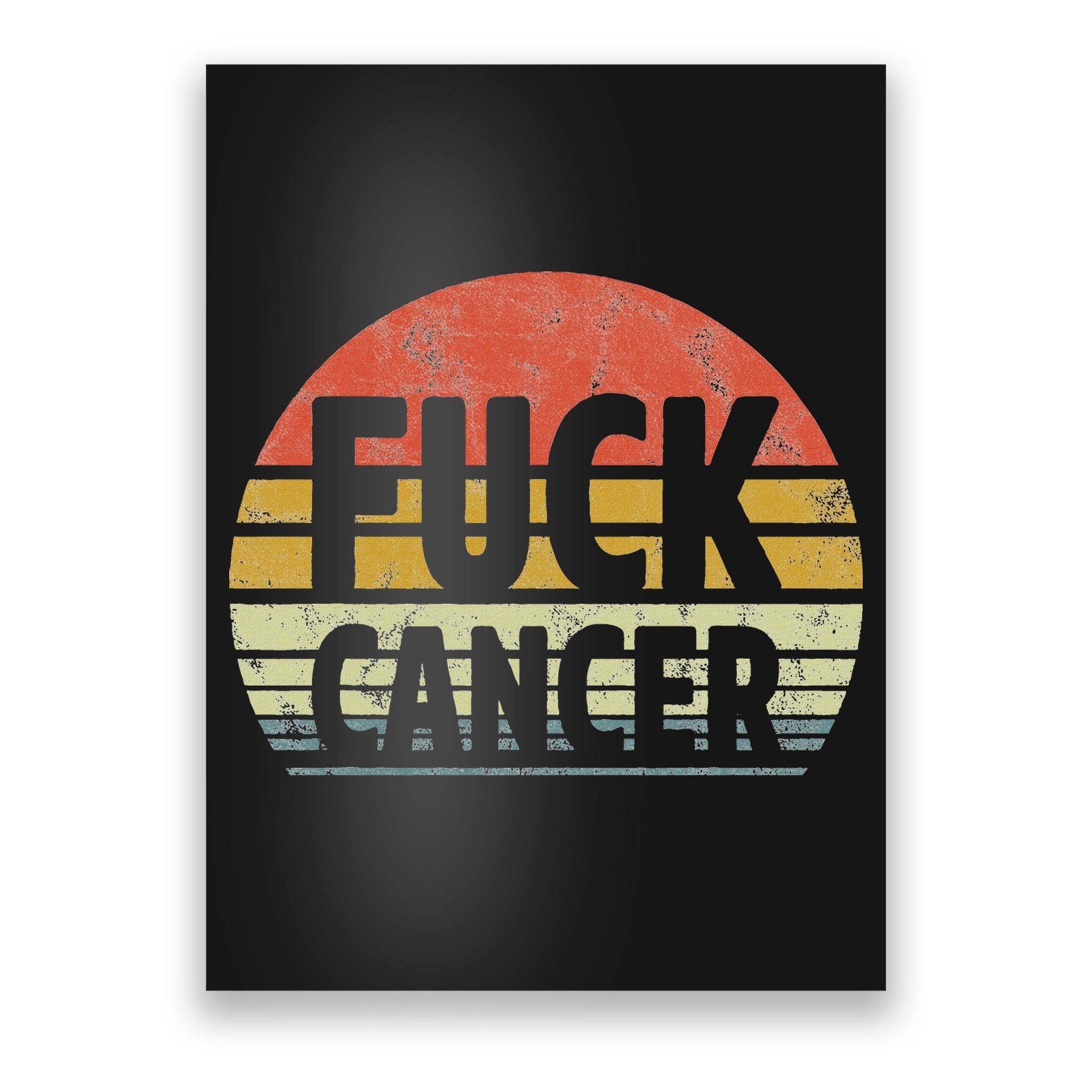Fuck Cancer Breast Cancer Awareness Gift Retro Distressed Poster