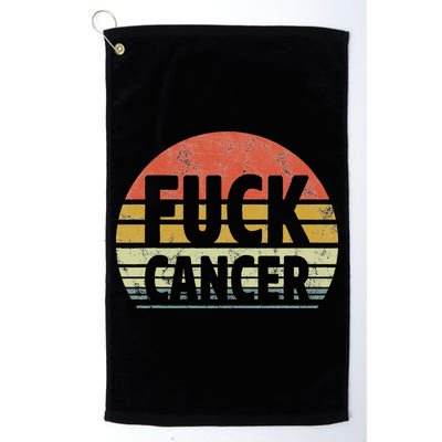 Fuck Cancer Breast Cancer Awareness Gift Retro Distressed Golf Towel