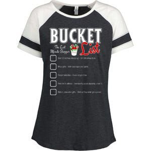 Funny Christmas Bucket List Design Xmas Holiday Humor Enza Ladies Jersey Colorblock Tee