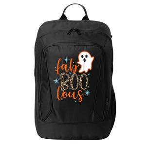 Funny Cute Boo Ghost Halloween FabBoo Lous Leopard City Backpack