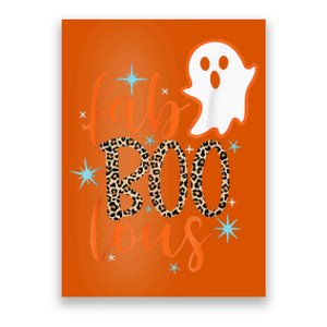 Funny Cute Boo Ghost Halloween FabBoo Lous Leopard Poster