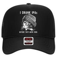 Funny Cat Beer IPA S For Women Funny Cat Lover Gift High Crown Mesh Back Trucker Hat