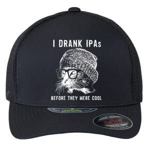 Funny Cat Beer IPA S For Women Funny Cat Lover Gift Flexfit Unipanel Trucker Cap