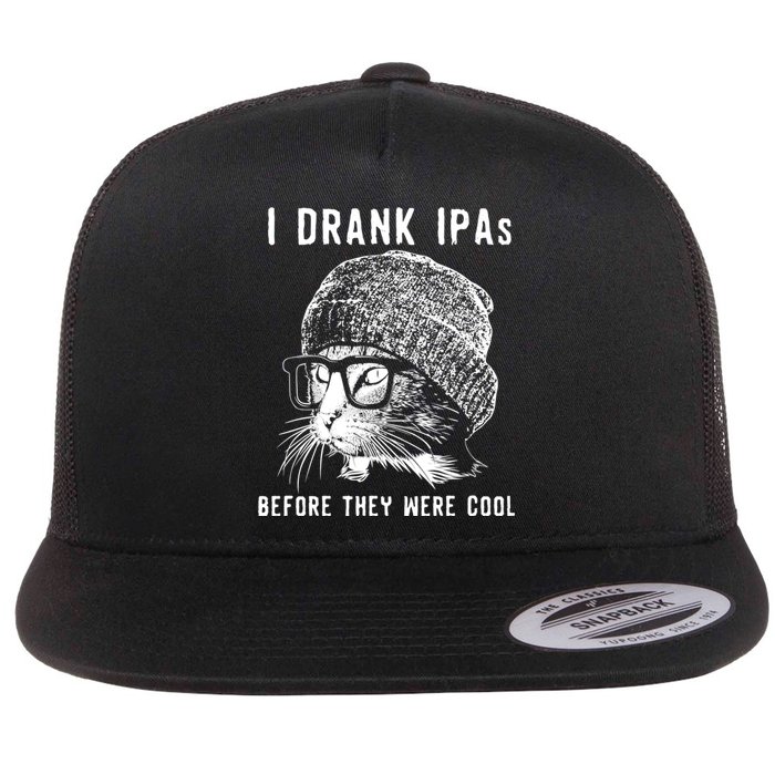 Funny Cat Beer IPA S For Women Funny Cat Lover Gift Flat Bill Trucker Hat