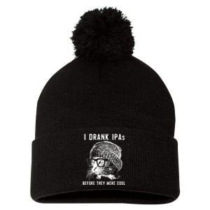 Funny Cat Beer IPA S For Women Funny Cat Lover Gift Pom Pom 12in Knit Beanie