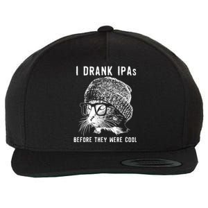 Funny Cat Beer IPA S For Women Funny Cat Lover Gift Wool Snapback Cap