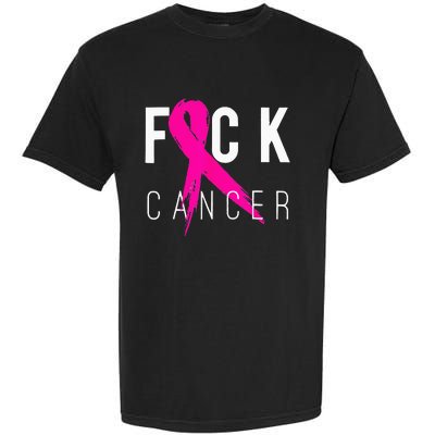 Fuck Cancer Breast Cancer Awareness Gift Retro Distressed Garment-Dyed Heavyweight T-Shirt