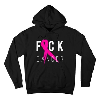 Fuck Cancer Breast Cancer Awareness Gift Retro Distressed Hoodie