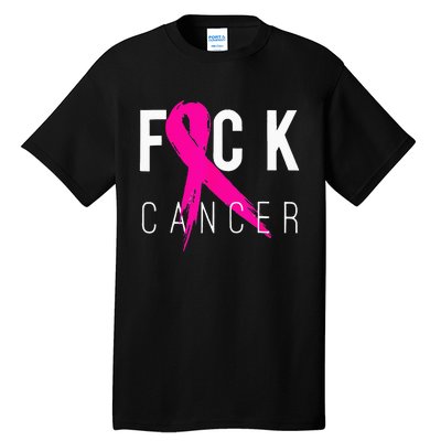 Fuck Cancer Breast Cancer Awareness Gift Retro Distressed Tall T-Shirt