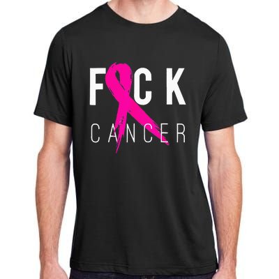 Fuck Cancer Breast Cancer Awareness Gift Retro Distressed Adult ChromaSoft Performance T-Shirt