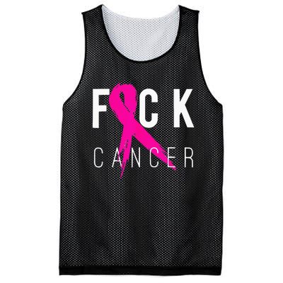 Fuck Cancer Breast Cancer Awareness Gift Retro Distressed Mesh Reversible Basketball Jersey Tank