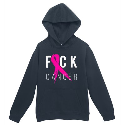 Fuck Cancer Breast Cancer Awareness Gift Retro Distressed Urban Pullover Hoodie