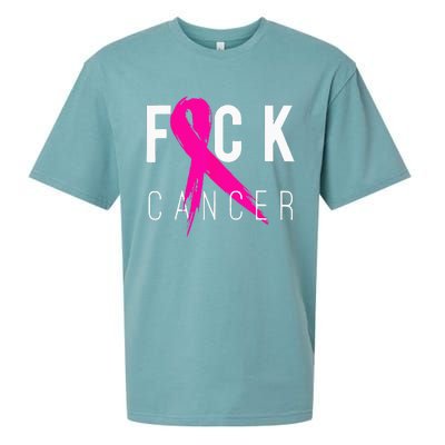 Fuck Cancer Breast Cancer Awareness Gift Retro Distressed Sueded Cloud Jersey T-Shirt