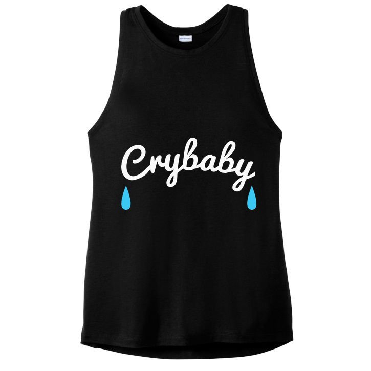 Funny Cry Baby Ladies PosiCharge Tri-Blend Wicking Tank