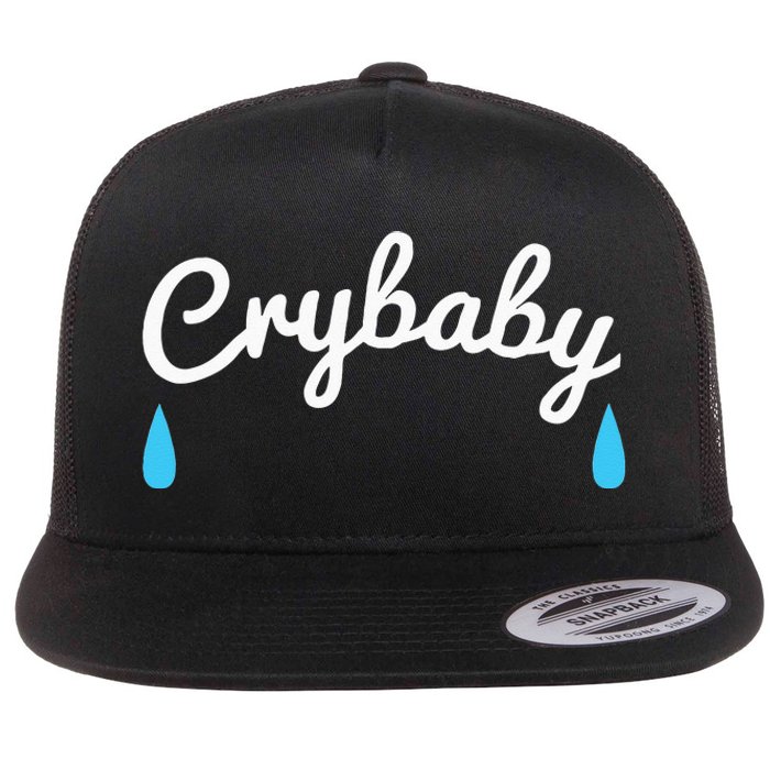 Funny Cry Baby Flat Bill Trucker Hat