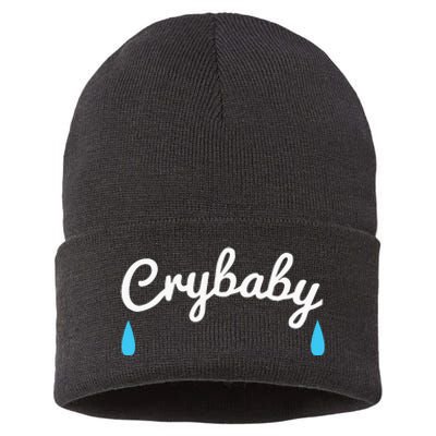 Funny Cry Baby Sustainable Knit Beanie