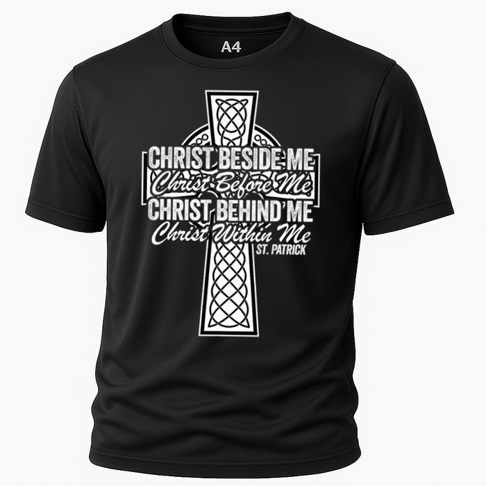 Funny Christ Beside Me Christ Before Me Christ Behind Me Cooling Performance Crew T-Shirt