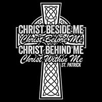 Funny Christ Beside Me Christ Before Me Christ Behind Me Sustainable Bucket Hat