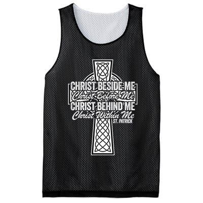 Funny Christ Beside Me Christ Before Me Christ Behind Me Mesh Reversible Basketball Jersey Tank