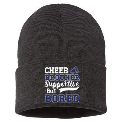 Funny Cheer Brother Sibling Cheerleader Sustainable Knit Beanie