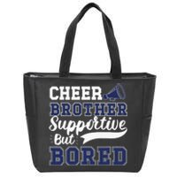 Funny Cheer Brother Sibling Cheerleader Zip Tote Bag