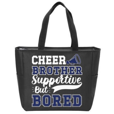 Funny Cheer Brother Sibling Cheerleader Zip Tote Bag