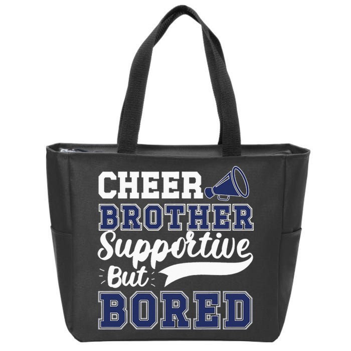 Funny Cheer Brother Sibling Cheerleader Zip Tote Bag