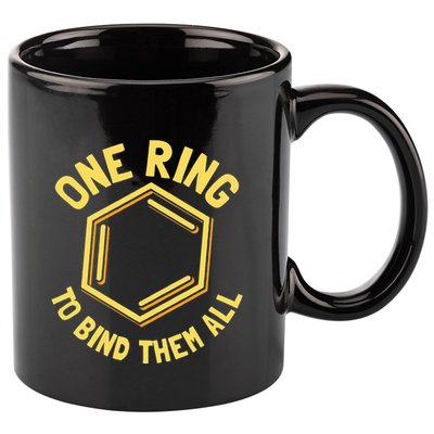 Funny Chemistry Benzene Ring One Ring To Bind Them All 11oz C Handle Ceramic Mug
