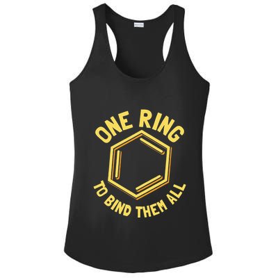 Funny Chemistry Benzene Ring One Ring To Bind Them All Ladies PosiCharge Competitor Racerback Tank