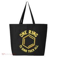 Funny Chemistry Benzene Ring One Ring To Bind Them All 25L Jumbo Tote