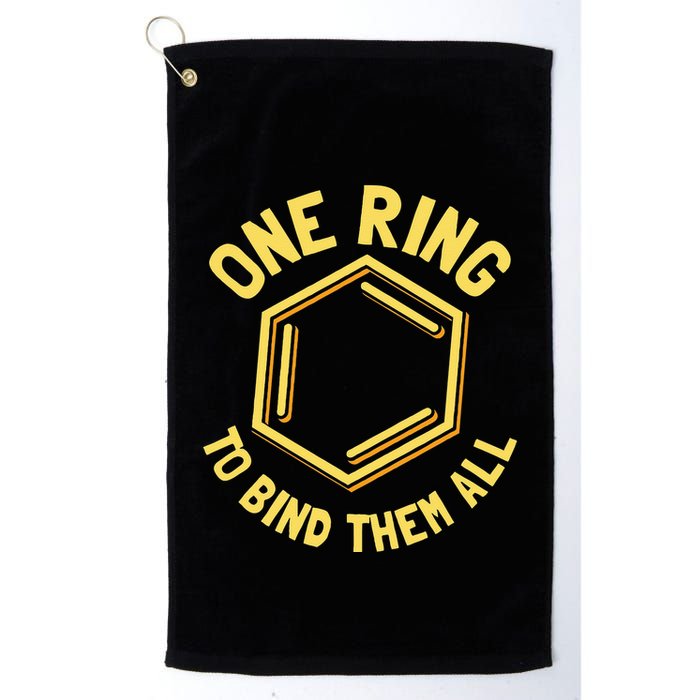 Funny Chemistry Benzene Ring One Ring To Bind Them All Golf Towel