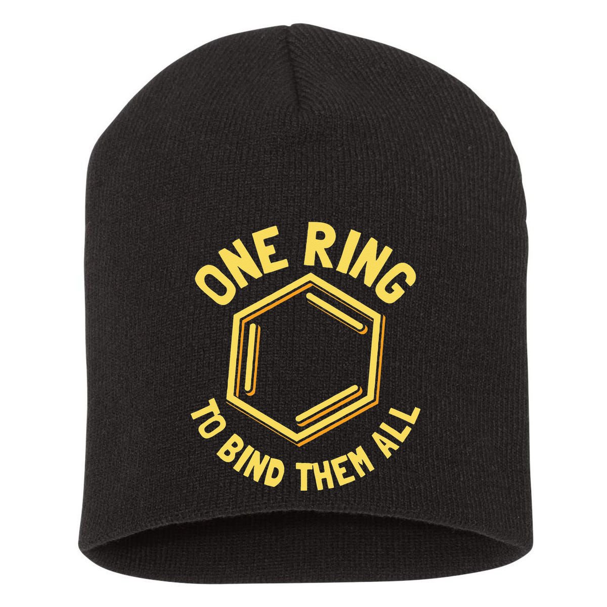 Funny Chemistry Benzene Ring One Ring To Bind Them All Short Acrylic Beanie