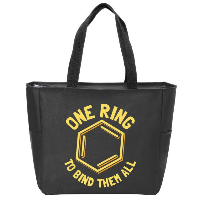 Funny Chemistry Benzene Ring One Ring To Bind Them All Zip Tote Bag