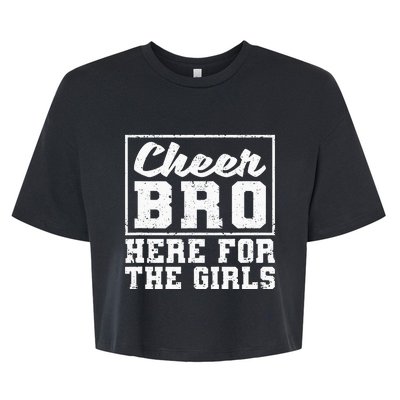 Funny Cheerleading Bros Cheer Bro Here Bella+Canvas Jersey Crop Tee