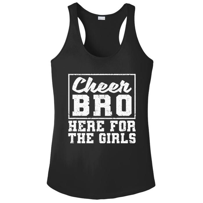 Funny Cheerleading Bros Cheer Bro Here Ladies PosiCharge Competitor Racerback Tank