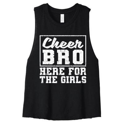 Funny Cheerleading Bros Cheer Bro Here Women's Racerback Cropped Tank