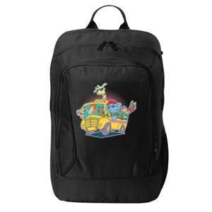 Funny Cool Back to School Animals School Bus City Backpack