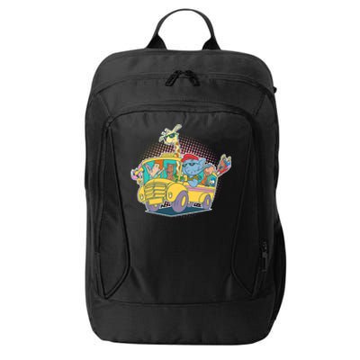 Funny Cool Back to School Animals School Bus City Backpack