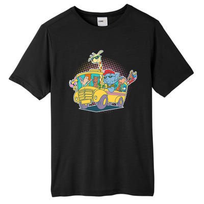 Funny Cool Back to School Animals School Bus Tall Fusion ChromaSoft Performance T-Shirt