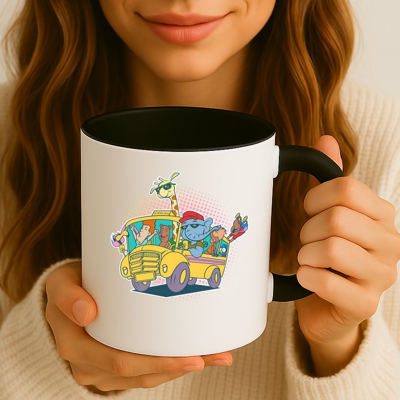 Funny Cool Back to School Animals School Bus Mug