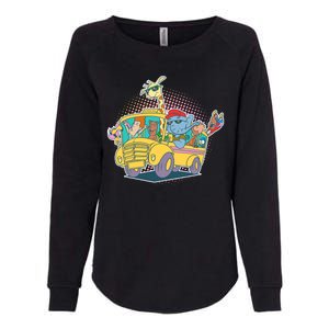 Funny Cool Back to School Animals School Bus Womens California Wash Sweatshirt