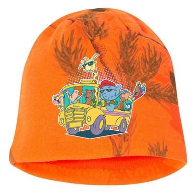 Funny Cool Back to School Animals School Bus Kati - Camo Knit Beanie